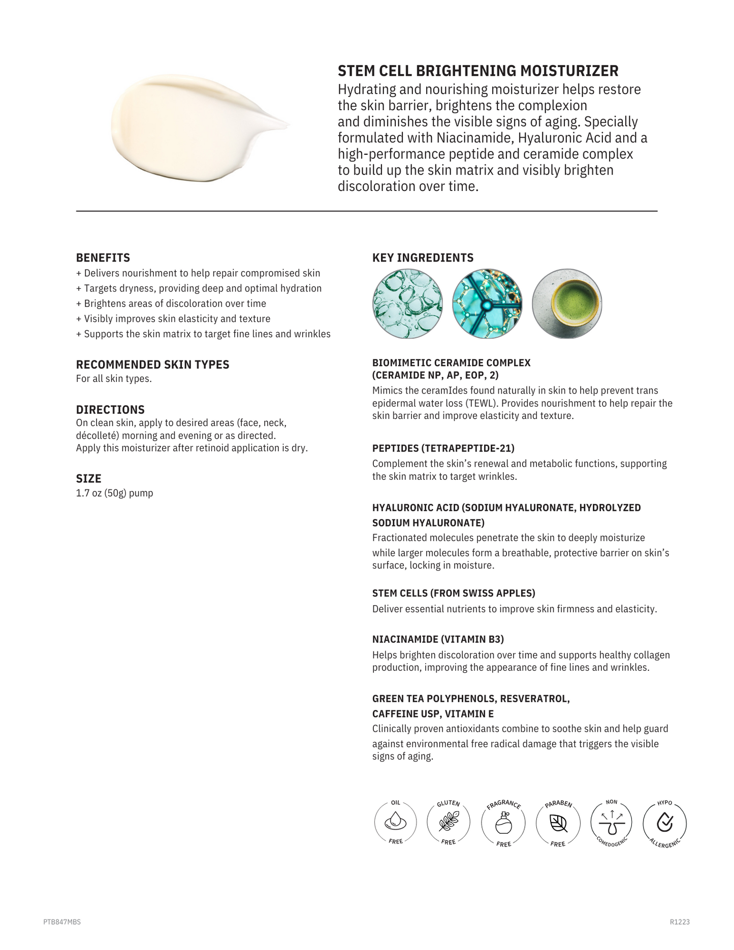 SH SKIN Stem Cell Brightening Moisturizer